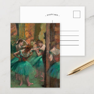 Carte Postale Danseurs, roses et verts   Edgar Degas