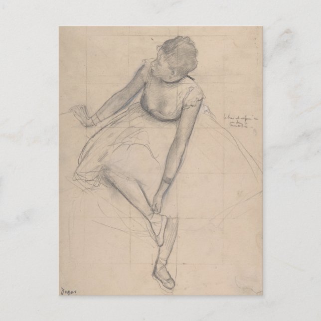 Carte Postale Danseuse ajustant son escarpin (Devant)