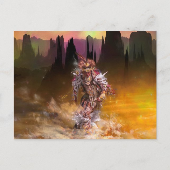 Carte Postale Danseuse amérindienne ROLLING THUNDER (Devant)