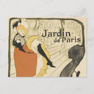 Carte Postale Danseuse Art Nouveau Jane Avril, Toulouse Lautrec