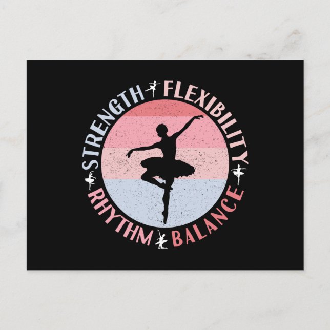 Carte Postale Danseuse de ballet Ballerine - Valeurs de mentalit (Devant)