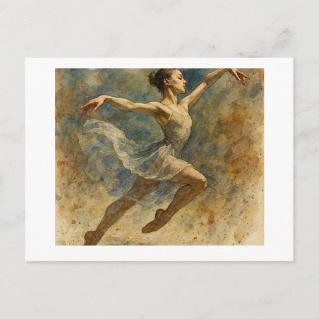 Carte Postale Danseuse de ballet sautant,  (Devant)