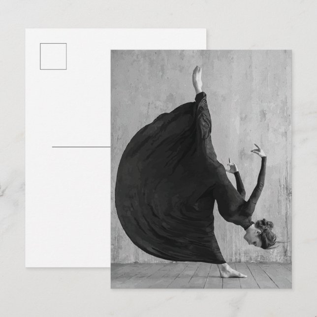 Carte Postale Danseuse de ballet victorienne en mouvement (Devant / Derrière)