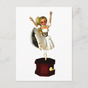Carte Postale Danseuse de boîte à musique mignonne