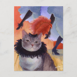 Carte Postale Danseuse de Cabaret Can-Can Féline