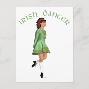 Carte Postale Danseuse de step irlandais - Vert