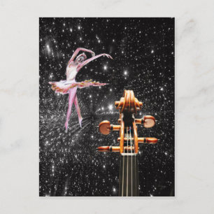 Carte Postale Danseuse de violon et de ballet