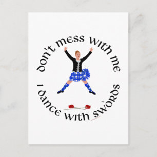 Carte Postale Danseuse des Highlands Ne Me Cherchez Pas