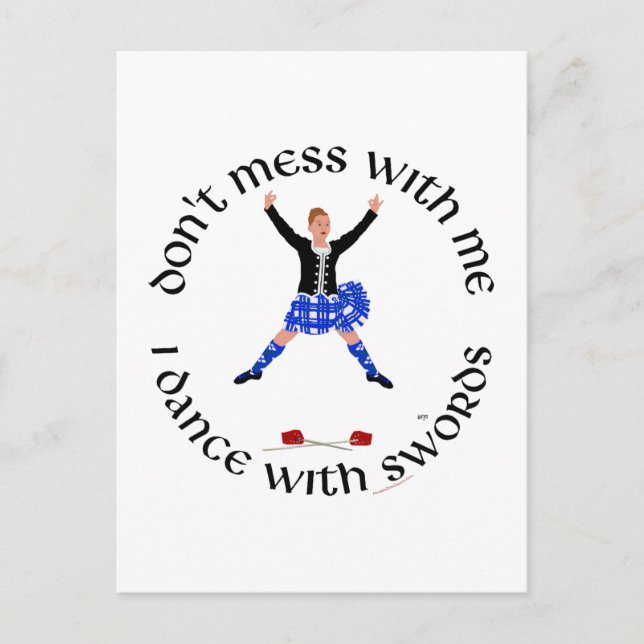 Carte Postale Danseuse des Highlands Ne Me Cherchez Pas (Devant)