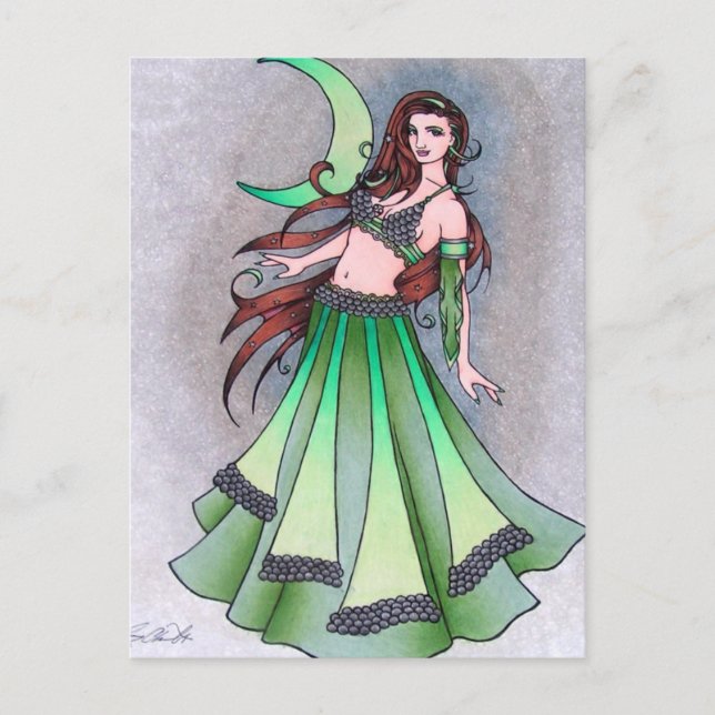 Carte Postale Danseuse du ventre lune Cancer (Devant)