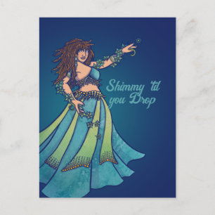 Carte Postale Danseuse du ventre Ruby Teal Art