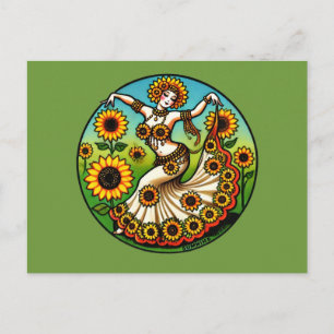 Carte Postale Danseuse du ventre tournesol                      