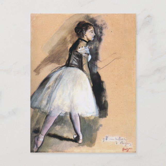 Carte Postale Danseuse en position ballet - Edgar Degas (Devant)