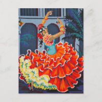 Danseuse flamenco en carton couleur