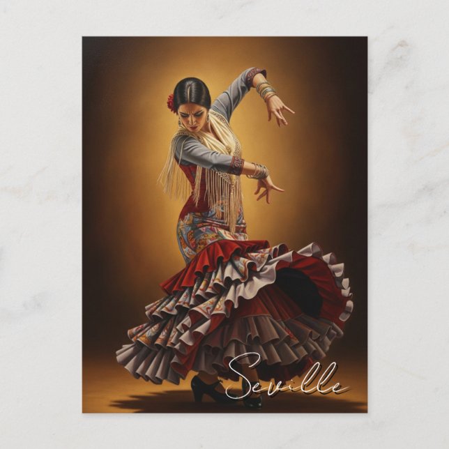 Carte Postale Danseuse flamenco Séville Espagne (Devant)