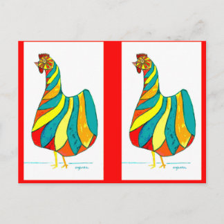 Carte Postale Danseuse folk Hen x2