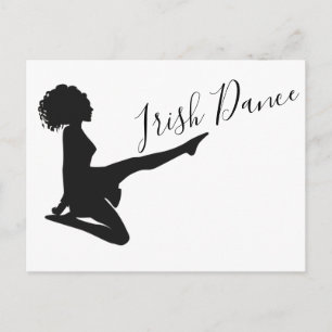 Carte Postale Danseuse Irlandaise Chaussure Douce Noir et Blanc 