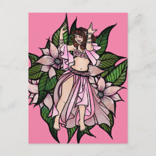 Carte Postale Danseuse orientale rose Shimmy