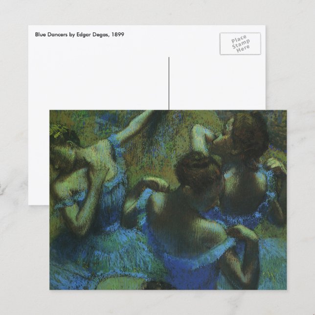 Carte Postale Danseuses bleues par Edgar Degas, Impressionnisme  (Devant / Derrière)