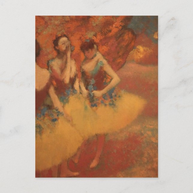 Carte Postale Danseuses de ballet orange Edgar Degas (Devant)
