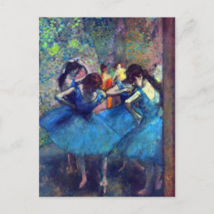 Carte Postale Danseuses en bleu par Edgar Degas, Art de ballet v