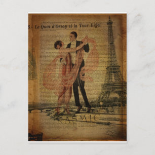 Carte Postale danseuses romantiques du Paris Waltz