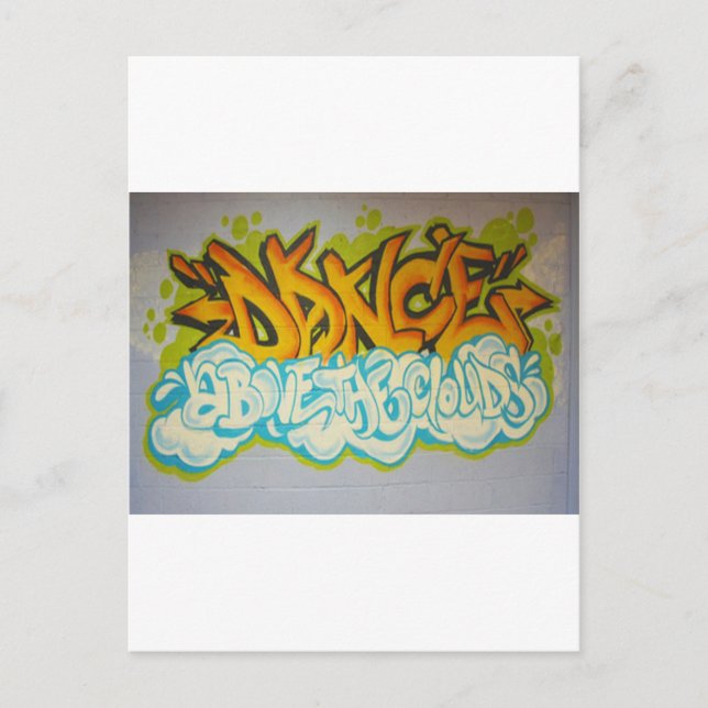 Carte Postale Dansez au-dessus du Graffiti Clouds (Devant)