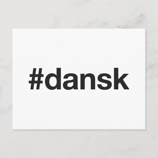 Carte Postale DANSK Hashtag (Devant)