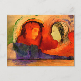 Carte Postale Dante et Beatrice, oeuvre d'Odilon Redon