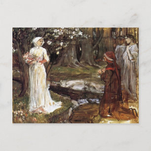 Carte Postale Dante et Beatrice par John William Waterhouse