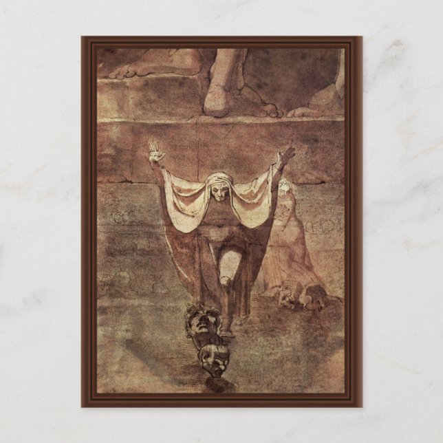 Carte Postale Dante et Virgil dans la glace de Kozythus. Par (Devant)