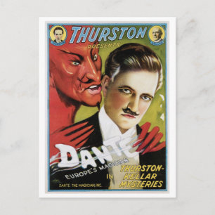 Carte Postale Dante ~ L'Acte magique Vintage magicien de l'Europ