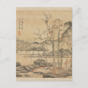 Carte Postale Daoist et grue dans le paysage d'automne par Hongs