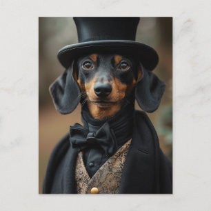 Carte Postale Dapper Dachshund dans l'élégante cour victorienne