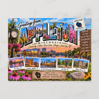 Carte postale d'Appleton Wisconsin
