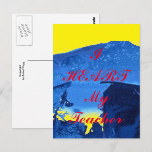 Carte postale d'appréciation "I Heart My Teacher"