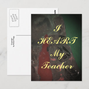 Carte postale d'appréciation "I Heart My Teacher"