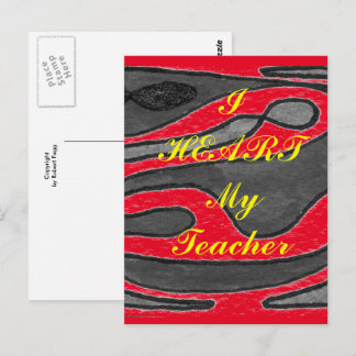 Carte postale d'appréciation "I Heart My Teacher"