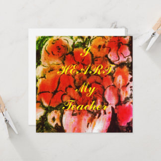 Carte postale d'appréciation "I Heart My Teacher"