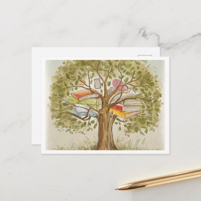 Carte postale d'apprentissage inspirée de la natur (Devant/Arrière en situation)