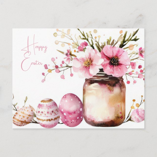Carte postale d'Aquarell Oster avec oeufs de Pâque (Devant)