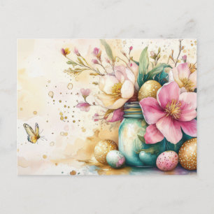 Carte postale d'Aquarell Oster avec oeufs de Pâque