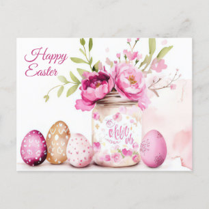 Carte postale d'Aquarell Oster avec oeufs de Pâque