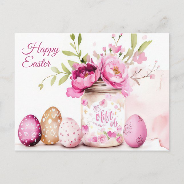 Carte postale d'Aquarell Oster avec oeufs de Pâque (Devant)