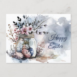 Carte postale d'Aquarell Oster avec oeufs de Pâque