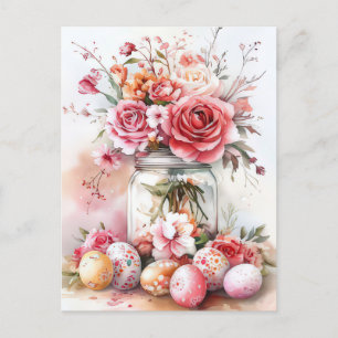 Carte postale d'Aquarell Oster avec oeufs de Pâque