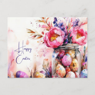 Carte postale d'Aquarell Oster avec oeufs de Pâque