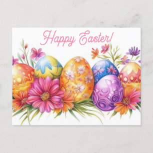 Carte postale d'Aquarell Oster colorée avec fleurs