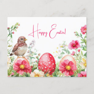 Carte postale d'Aquarell Oster colorée avec fleurs