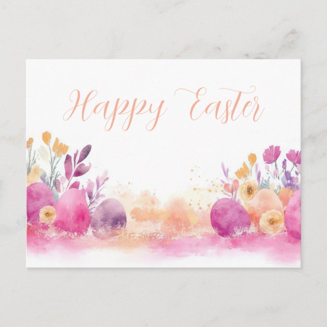 Carte postale d'Aquarell Oster colorée avec fleurs (Devant)